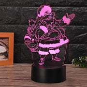 3D Santa Claus LED Color Changing Night Light - Remote Control, Bedside Lamp - Christmas Trees USA