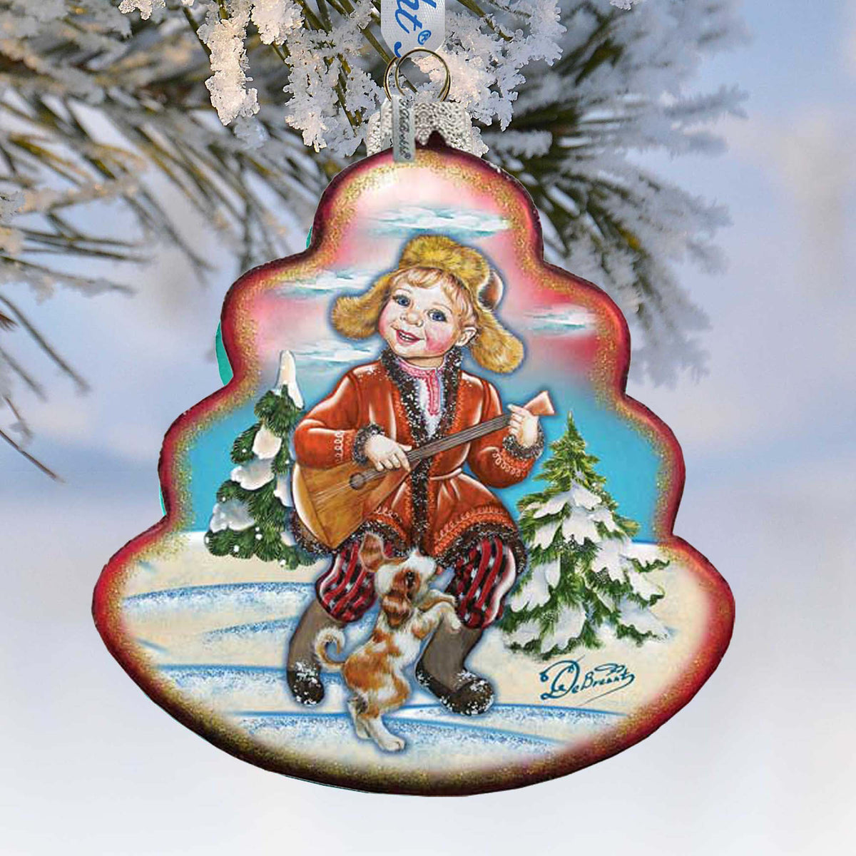 Dancing Boy Tree Glass Ornament