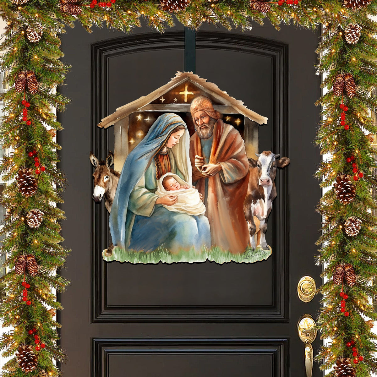 Born Under Bright Star Nativity Holiday Door Decor by G. Debrekht - Nativity Holiday Decor - 8611082H