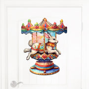 Carousel Bunny Holiday Door Decor  by G. Debrekht - Christmas Decor - 8611026H