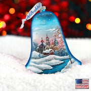 Winter Bells Glass Ornament Set of 3