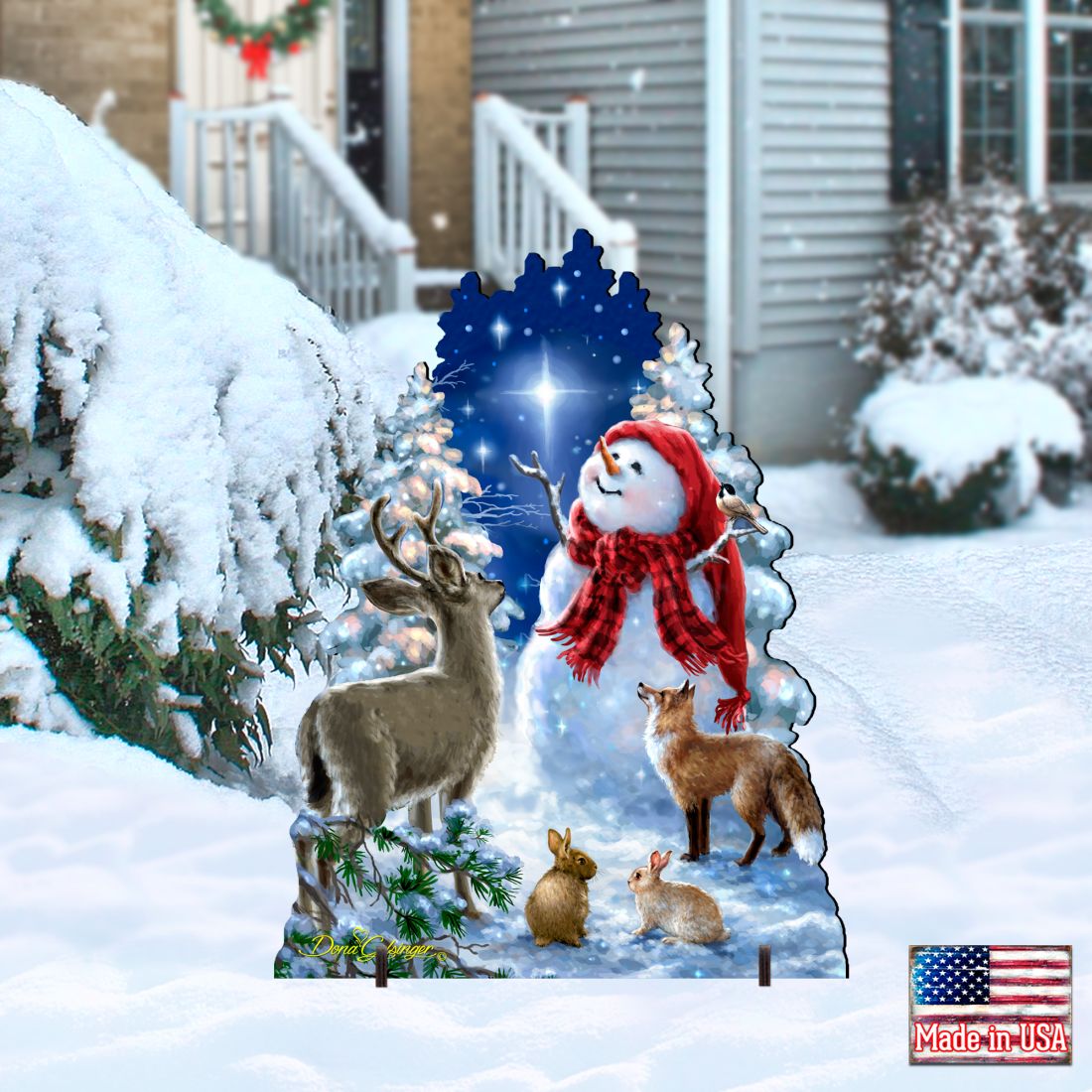 Heaven Wildlife Snowman Frosty Friends Outdoor Christmas Decoration