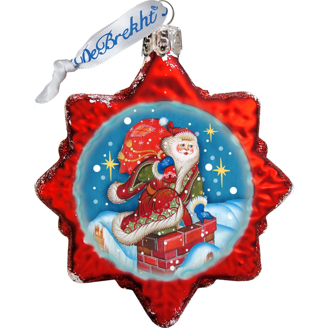 Christmas Night Mercury Glass Ornaments Set of 3