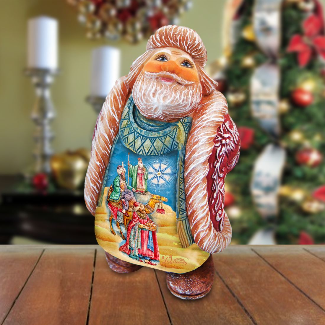 Three Kings Santa Handcrafted Christmas Figurine