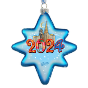 2024 Dated Glass Ornament, Santa & Christmas Decor - 755-047-D24 by G. DeBrekht