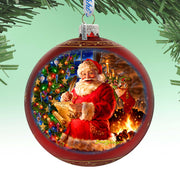 Wish List Santa Lg Glass Ornament in Red by Gelsinger - Christmas Decor - 73925R-DG