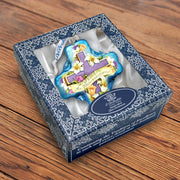 Resurrection Cross Glass Ornament by Susan Winget - Nativity Holiday Decor - 758-303-SW