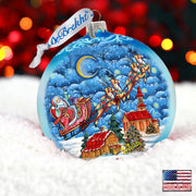Sleighing in the Night Skies Glass Ornament Limited Edition