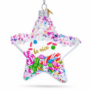 Sugar Star with Shakable Sprinkles Glass Christmas Ornament