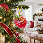 Sangria Iced Cocktail Drink with Straw Glass Christmas Ornament