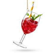 Sangria Iced Cocktail Drink with Straw Glass Christmas Ornament