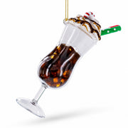 Frappy with Whipped Cream Glass Christmas Ornament