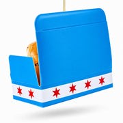 Chicago Style Hot Dog Glass Christmas Ornament