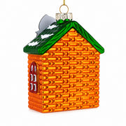 Italian Pizzeria with Santa Glass Christmas Ornament