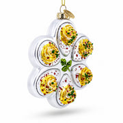 Deviled Egg Platter Glass Christmas Ornament