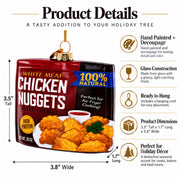 Chicken Nuggets Box Glass Christmas Ornament
