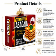 Lasagna Box Glass Christmas Ornament