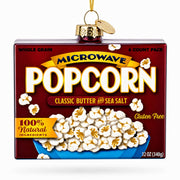 Popcorn Box Glass Christmas Ornament