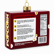 Popcorn Box Glass Christmas Ornament