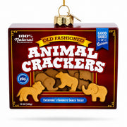 Animal Crackers Box Glass Christmas Ornament