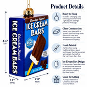 Ice Cream Bars Box Glass Christmas Ornament