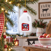 Farm Fresh Milk Jug Glass Christmas Ornament