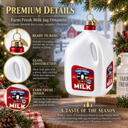 Farm Fresh Milk Jug Glass Christmas Ornament