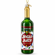 Jingle Juice Wine Bottle Glass Christmas Ornament