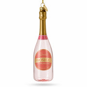 Sparkling Prosecco Bottle Glass Christmas Ornament