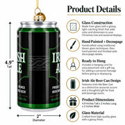 Irish Ale Beer Can Glass Christmas Ornament