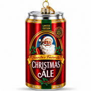 Santa’s Christmas Ale Beer Can Glass Christmas Ornament