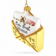 New Homeowner Housewarming Envelope Letter Box Glass Christmas Ornament