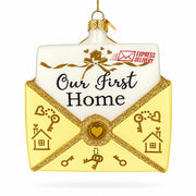 New Homeowner Housewarming Envelope Letter Box Glass Christmas Ornament