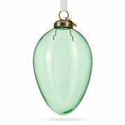 Oval Vintage Style Clear Glass Egg Christmas Ornament