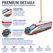 Bullet Train Express Glass Christmas Ornament