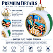 Italian Flag Travel Souvenir Venice Gondola Glass Ball Christmas Ornament