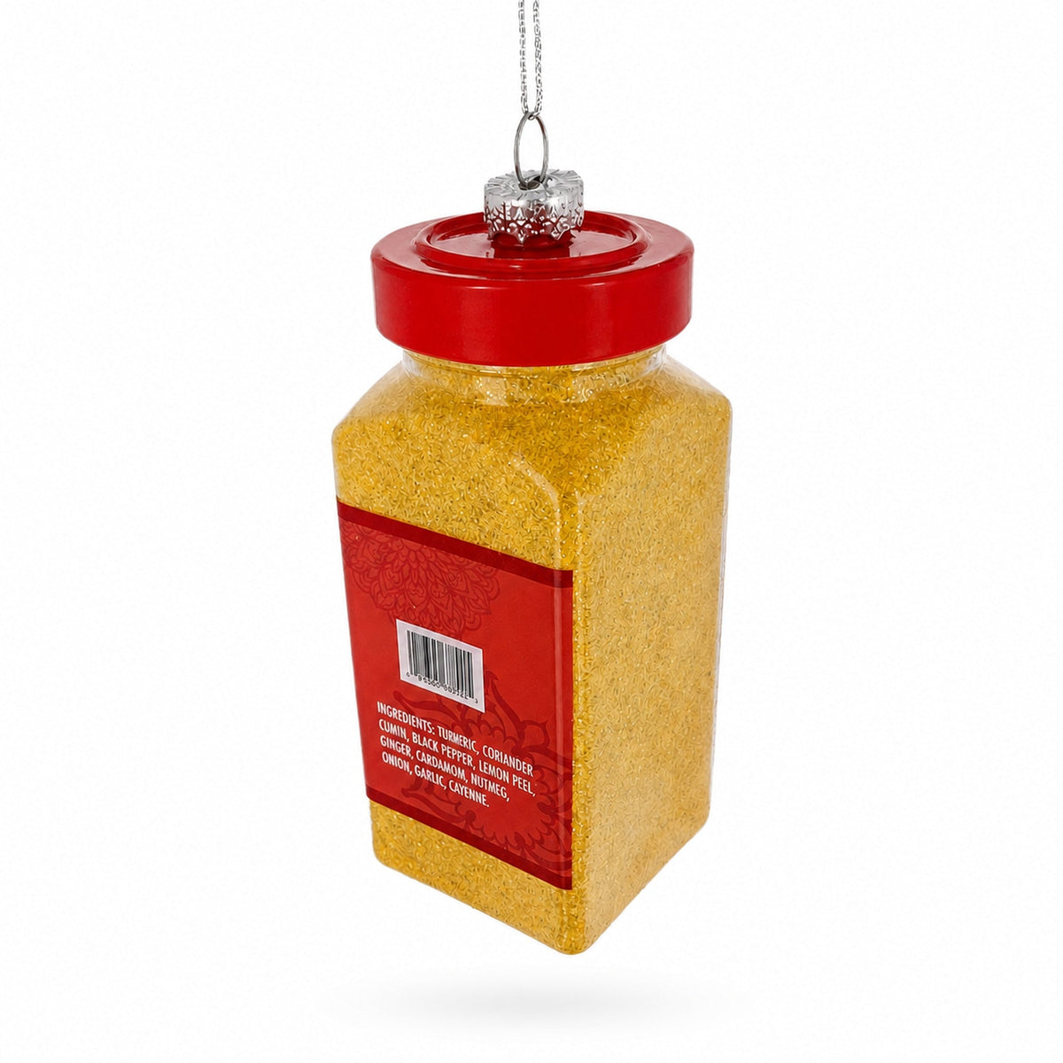 Curry Powder Spice Jar Glass Christmas Ornament