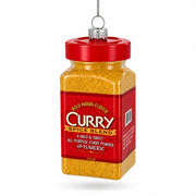 Curry Powder Spice Jar Glass Christmas Ornament