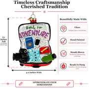 Travel Suitcase Ready For Vacation Adventure Glass Christmas Ornament