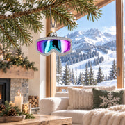 Iridescent Ski Goggles Glass Christmas Ornament