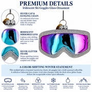 Iridescent Ski Goggles Glass Christmas Ornament
