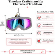 Iridescent Ski Goggles Glass Christmas Ornament