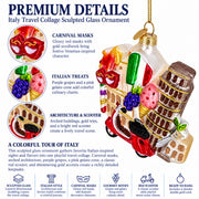 Italy Landmarks Travel Souvenir Glass Christmas Ornament
