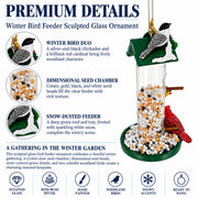 Wild Bird Seed Tube Feeder Clear Glass Christmas Ornament