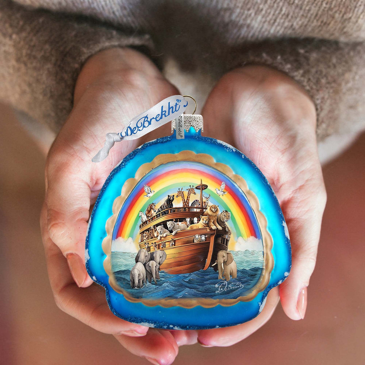 Noah's Arch Rainbow Glass Ornament by G. Debrekht - Christmas Decor - 756-022