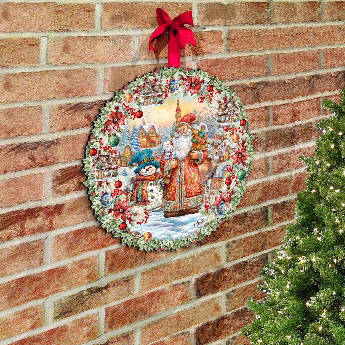 Merry Christmas Wreath Holiday Door Decor