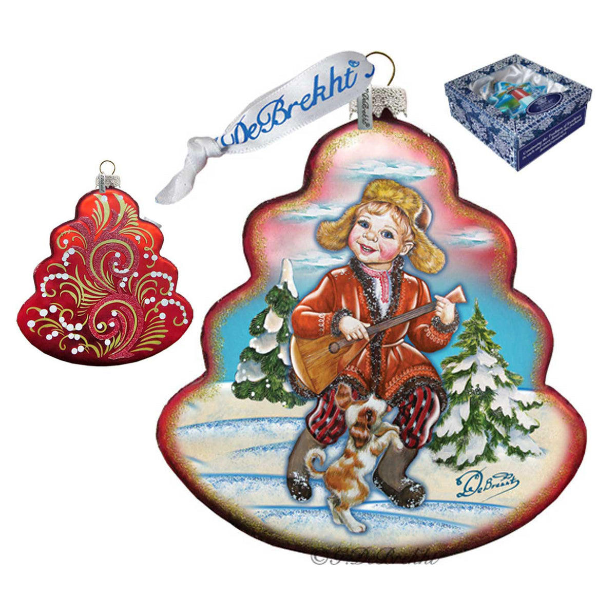 Dancing Boy Tree Glass Ornament
