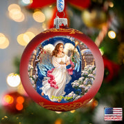 Angel in the Arch Glass Ornament