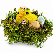 Nestled Chick Amidst Colorful Treasures Tabletop Figurine 3.3 Inches Tall