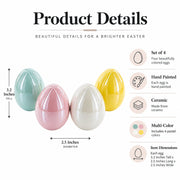 Set of 4 Multicolored Pearlized Ceramic Easter Eggs